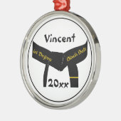 武術アーツ1度ブラックベルト メタルオーナメント (左)