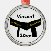 武術アーツ1度ブラックベルト メタルオーナメント (正面)