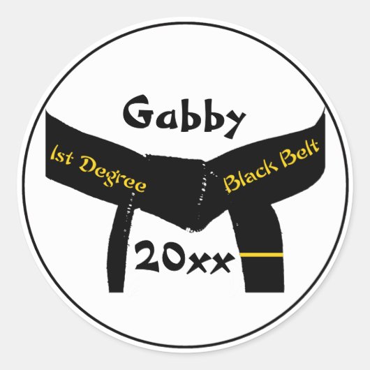 武術アーツ1度ブラックベルト ラウンドシール (正面)