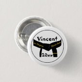 武術アーツ1度ブラックベルト 缶バッジ (正面&裏面)