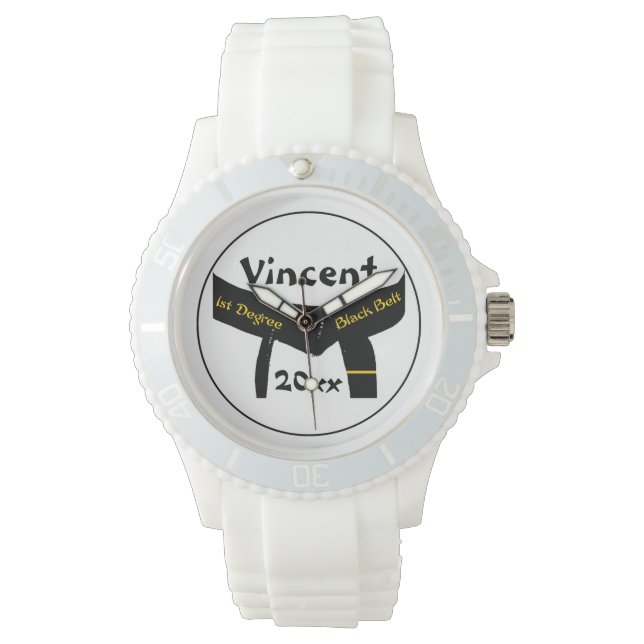 武術アーツ1度ブラックベルト 腕時計 (正面)