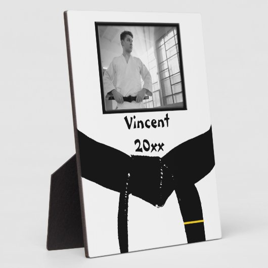 武術アーツ1度黒帯フォトキープサケ フォトプラーク (側面)