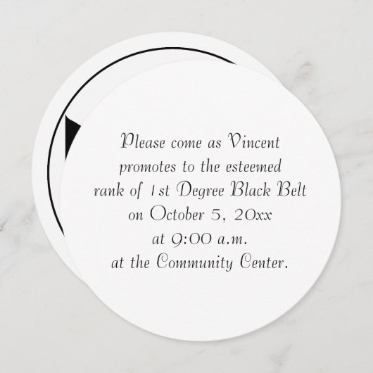 武術アーツ1度黒帯試験招待状 招待状 (正面/裏面)