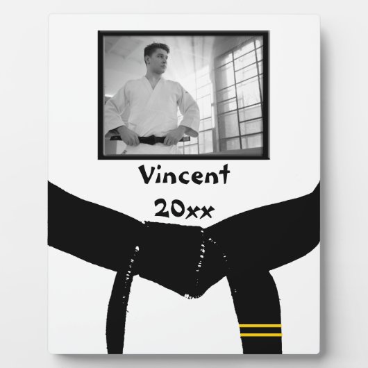武術アーツ2度黒帯写真記念 フォトプラーク (正面)