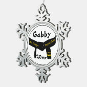 武術アーツ3度ブラックベルト スノーフレークピューターオーナメント (右)