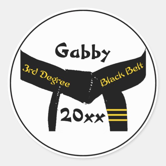 武術アーツ3度ブラックベルト ラウンドシール (正面)