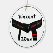 武術アーツ3度黒帯（赤） セラミックオーナメント (左)