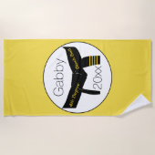 武術アーツ4度ブラックベルト ビーチタオル (正面)