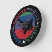 武術アーツ – 空手コアバリュー ラウンド壁時計 (傾斜)