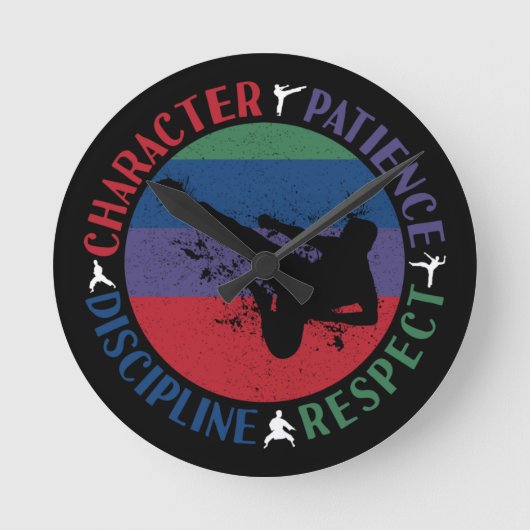 武術アーツ – 空手コアバリュー ラウンド壁時計 (正面)
