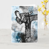 武術アーティストグリーティングカード空手キック柔道 カード (黄色い花)