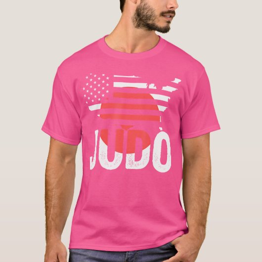 武術アーティスト米国国旗の愛国的なアメリカン・ジャパン・ジュウ Tシャツ (正面)