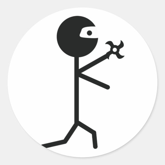 武術アートブラック忍者スターshiruken ラウンドシール (正面)