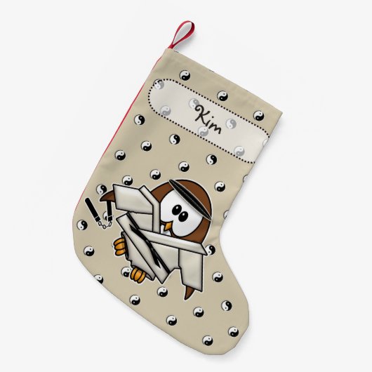 武術アートマスターフクロウ スモールクリスマスストッキング (正面 (吊り時))