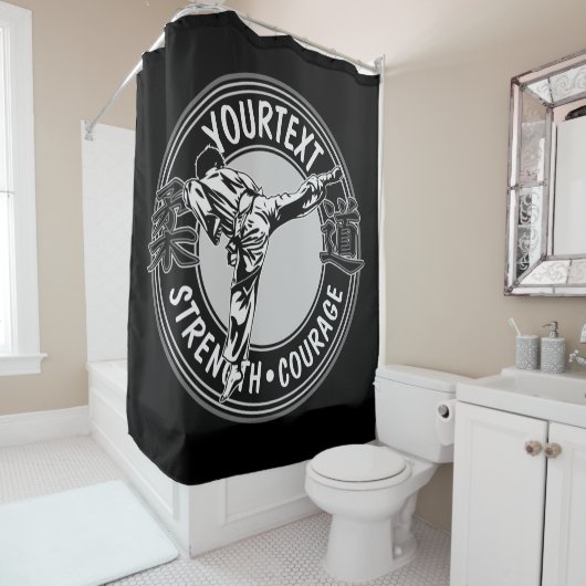 武術パーソナライズされたアーツ柔道日本格闘スポーツ シャワーカーテン (インサイチュ)