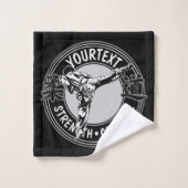 武術パーソナライズされたアーツ柔道日本格闘スポーツ バスタオルセット (ウォッシュタオル)