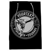 武術パーソナライズされたアーツ柔道日本格闘スポーツ ミディアムペーパーバッグ (正面)