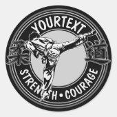 武術パーソナライズされたアーツ柔道日本格闘スポーツ ラウンドシール (正面)