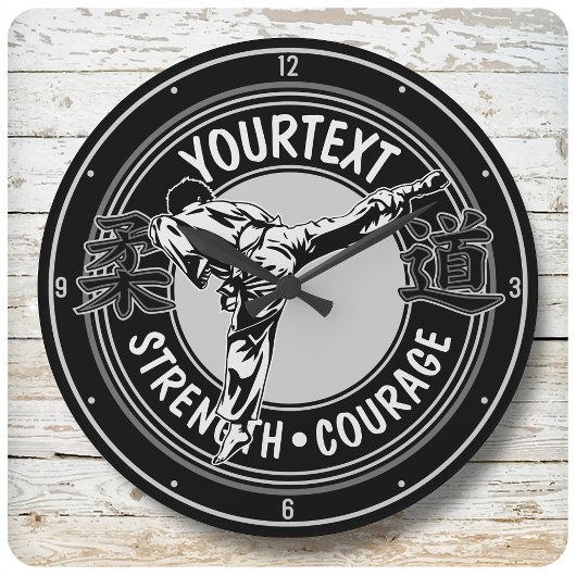 武術パーソナライズされたアーツ柔道日本格闘スポーツ ラウンド壁時計