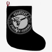 武術パーソナライズされたアーツ柔道日本格闘スポーツ  ラージクリスマスストッキング (正面)