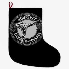 武術パーソナライズされたアーツ柔道日本格闘スポーツ  ラージクリスマスストッキング