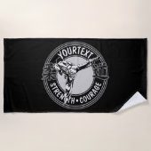 武術パーソナライズされた柔道日本格闘技  ビーチタオル (正面)