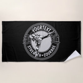 武術パーソナライズされた柔道日本格闘技  ビーチタオル