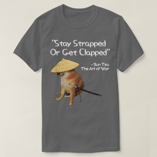 武術ミームが侍の鳩を叩く Tシャツ (デザイン正面)