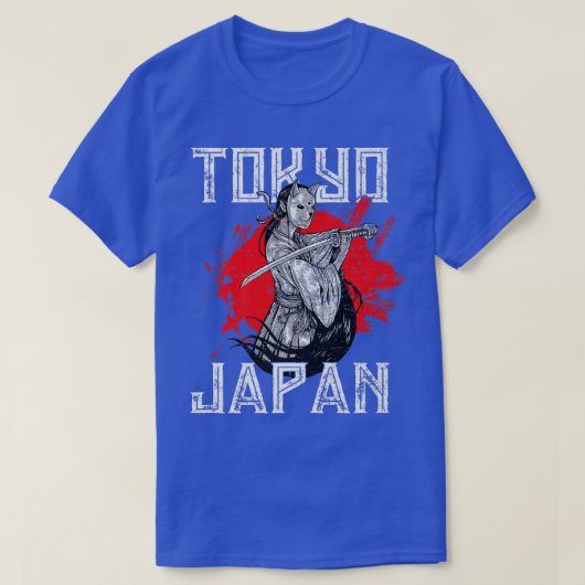 武術日本の芸術天狗の侍ねこ面 Tシャツ (デザイン正面)