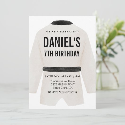 武術芸術の誕生日パーティーへの招待 招待状 (スタンド正面)