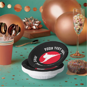 武術芸術をテーマにした空手の誕生日パーティーボウル ペーパーボウル