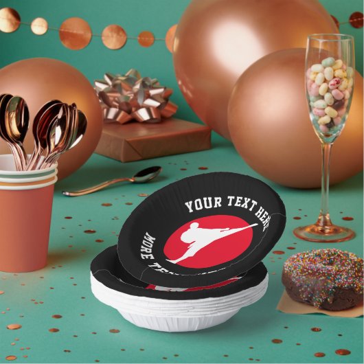 武術芸術をテーマにした空手の誕生日パーティーボウル ペーパーボウル (複数)