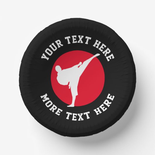 武術芸術をテーマにした空手の誕生日パーティーボウル ペーパーボウル (正面)