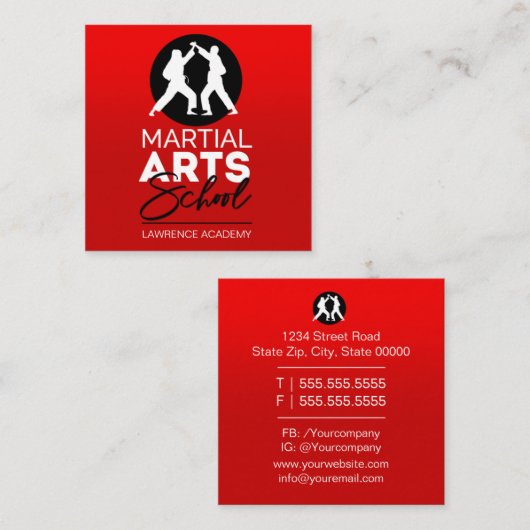 武術芸術学校学院 スクエア名刺 (正面/裏面)