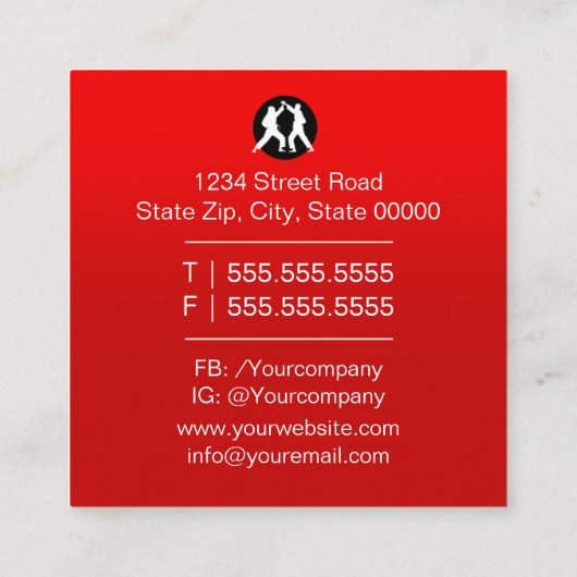 武術芸術学校学院 スクエア名刺 (裏面)