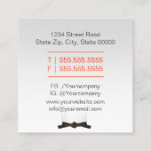 武術芸術学校/空手道場 スクエア名刺 (裏面)