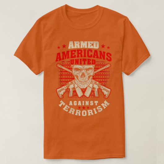 武装したアメリカ統一された人 Tシャツ (デザイン正面)