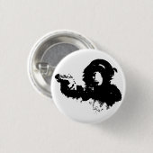 武装したチンパンジーのバッジ 缶バッジ (正面&裏面)