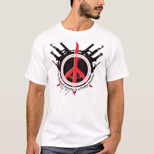 武装した丁寧な社会-赤 Tシャツ (正面)