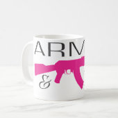 武装した及び丁寧、白11のozのクラシックで白いマグ コーヒーマグカップ (正面左)