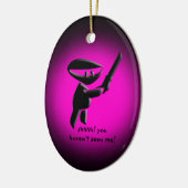 武装して、危ない静かで黒い忍者の暗殺者 セラミックオーナメント (左)