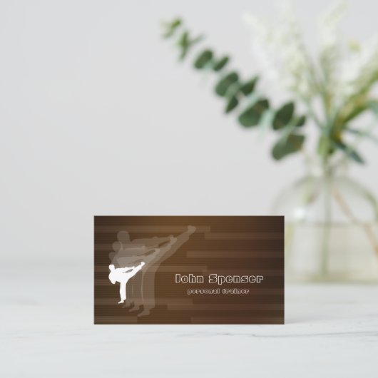 武道のコーチのブラウンの名刺 名刺 (スタンド正面)