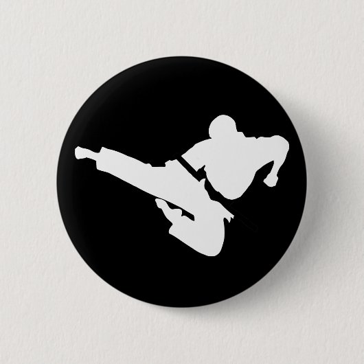 武道のシルエット 缶バッジ (正面)