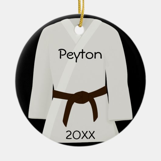 武道のブラウンベルトのオーナメント セラミックオーナメント (正面)