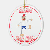 武道のメリーな蹴りMasの濃紺ベルト セラミックオーナメント (左)