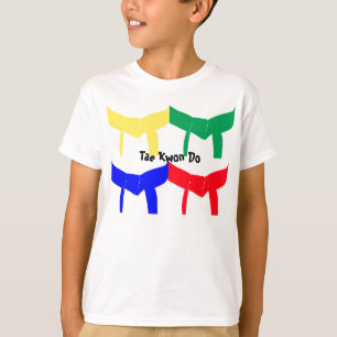 武道の着色されたベルトのTワイシャツ子供 Tシャツ
