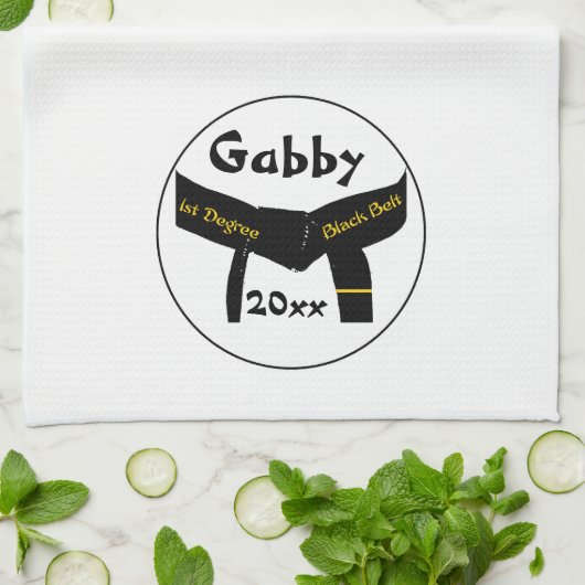 武道の第1程度の黒帯の台所タオル キッチンタオル