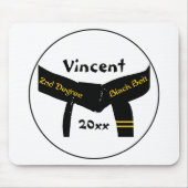 武道の第2程度の黒帯 マウスパッド (正面)