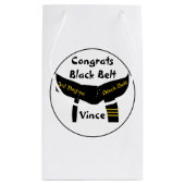 武道の第3程度の黒帯のお祝い スモールペーパーバッグ (裏面)