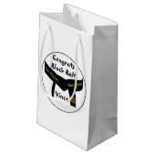 武道の第3程度の黒帯のお祝い スモールペーパーバッグ (裏面アングル)